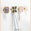Petal Cabinet Knobs，Gold Dresser Drawers Knobs，Four Leaf Clover Decorative Knobs For Furniture Cupboard Hardware (Snowflake White，Large)