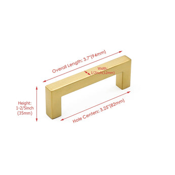 50 Pack 3.25 Inch(C-C) Brushed Brass Cabinet Pulls (3.25