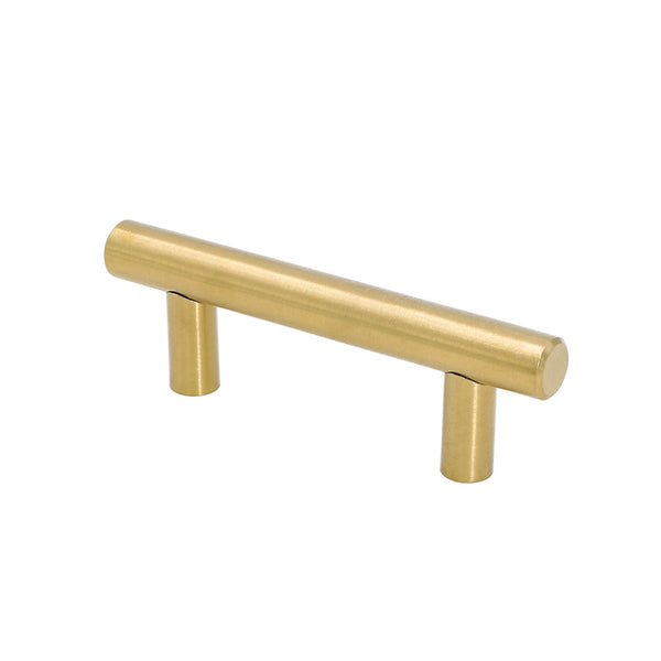 Brushed Brass Cabinet Pulls，Stainless Steel Drawer Handles，2.5" Hole Center Drawer Pulls and Door Knobs for Kitchen Dresser