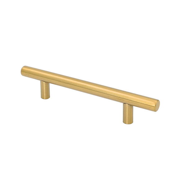 Brushed Brass Cabinet Pulls，Stainless Steel Drawer Handles，5" Hole Center Drawer Pulls and Door Knobs for Dresser Drawers