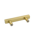 Modern Square Cabinet Pull Handle, 4-inch Length (2.5-inch Hole Center), Brushed Brass Cabinet Pulls for Dresser Drawers