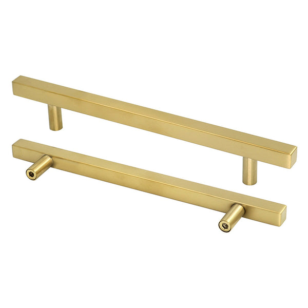 Brushed Brass Cabinet Pulls Gold Cabinet Pulls - 6-1/4" Inch (160mm) Hole Centers