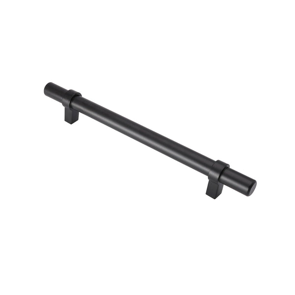 Flat Black Stainless Steel Kitchen Cupboard Handles - 6.25" (160mm) Hole Centers