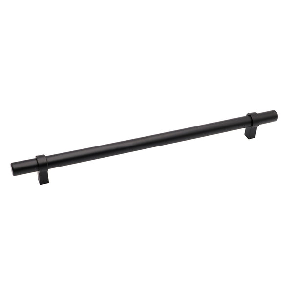 Flat Black Stainless Steel Kitchen Cupboard Handles - 10" (256mm) Hole Centers