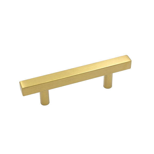 Brushed Brass Stainless Steel Kitchen Drawer Pulls Cabinet Handles 5" Length (3" Hole Center)