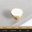 Brushed Brass Round Cabinet Knob，Gold Drawer Dreeser Pull，1.25 inch Diameter，Unique Style for Modern Home Décor