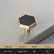 1.18"(30mm) Brushed Brass Knobs, Solid Modern Drawer Knobs Hexagon Knobs for Home, Kitchen, Bathroom, Office and More